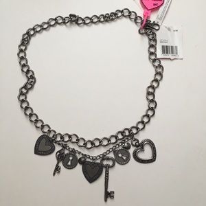 NWT Betsey Johnson Antique Nickle Chain belt. S/M